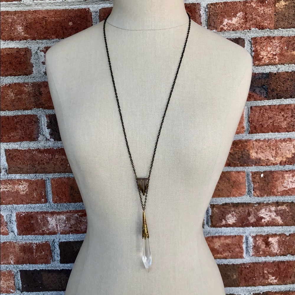 Native Rainbow Crystal Drop necklace